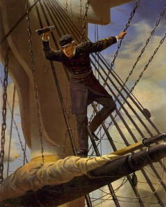 Admiral Farragut Lashed to the Rigging at the Battle of Mobile Bay