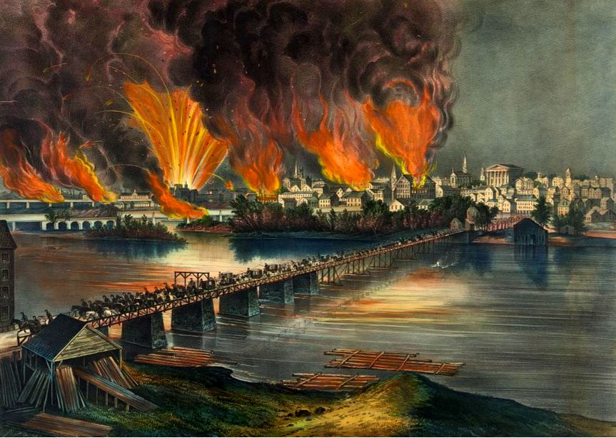 Fall of Richmond by Currier and Ives